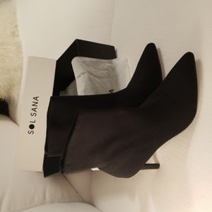 SOL SANA EZRA BLACK ANKLE SOCK BOOTIES SIZE 39